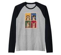 Funny Photo Booth Meme Munchkin cat Raglan Baseball Tee