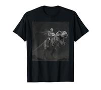 Funny Photo Skeleton Riding a T-Rex Halloween Meme T-Shirt