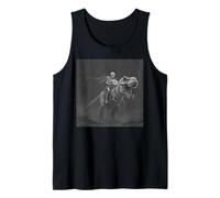 Funny Photo Skeleton Riding a T-Rex Halloween Meme Tank Top