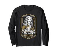 Funny Physics Isaac Newton Apple Cider Vintage Label Science Long Sleeve T-Shirt