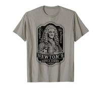 Funny Physics Isaac Newton Apple Cider Vintage Label Science T-Shirt