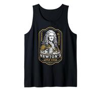 Funny Physics Isaac Newton Apple Cider Vintage Label Science Tank Top