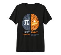 Funny Pi Day Left Right Brain Pie Math Humor Premium T-Shirt