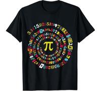 Funny Pi Day Spiral Pi Math for Pi Day 3.14 T-Shirt Size 3XL Black