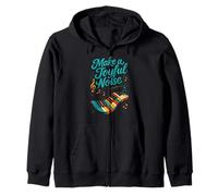 Funny Pianist Make a Joyful Noise Piano Zip Hoodie