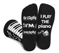 Funny Piano Socks for Men Dad Teenage Boys - Novelty Funky Odd Fun Music Socks for Pianist Musician - Piano Accessories Musical Decorations Fathers Day Birthday Gifts Ideas Christmas Stocking Filler