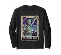 Funny PICC Line Nurse Skeleton Tarot Card Long Sleeve T-Shirt