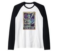 Funny PICC Line Nurse Skeleton Tarot Card Raglan Baseball Tee