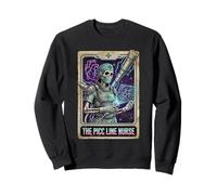 Funny PICC Line Nurse Skeleton Tarot Card Sweatshirt