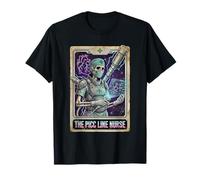 Funny PICC Line Nurse Skeleton Tarot Card T-Shirt