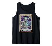 Funny PICC Line Nurse Skeleton Tarot Card Tank Top