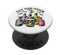 funny pick your poison apple halloween gothic princess humor PopSockets Adhesive PopGrip