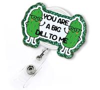 Funny Pickle Badge Reel Retractable, You are a Big Dill to Me Badge Reel for Nurse Nursing Student RN CNA LPN Medical Worker & Teacher, Cute Nurses Week Gifts, ID Name Badge Holder with Alligator Clip