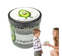 Funny Pickle Cards, Avocado Positive Note Jar, 30 Piece Message Cards with Storage Jar, Thick Paper Motivation Notes, Quote Card with Cute Style, Desk Set for Workplace Cheer