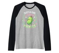 Funny Pickle Costume, Just a Girl who Loves Pickles Raglan Baseball Tee