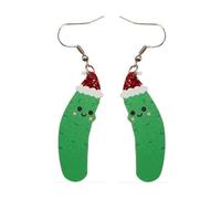 Funny Pickle Earrings Acrylic Cucumber Sauce Bottle Drop Dangle Earring Cute Weird Food Christmas Earrings for Women Jewelry, Acrylic, acrylic