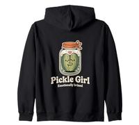 Funny Pickle Girl Emotionally Brined Aesthetic Zip Hoodie