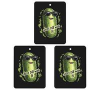 Funny Pickle Just Dill With It 3 Pcs Automotive Air Fresheners Mirror Aromatherapy Tablets Ornament Car Fragrance Scented Cards Square