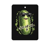 Funny Pickle Just Dill With It Automotive Air Fresheners Mirror Aromatherapy Tablets Ornament Car Fragrance Scented Cards Square