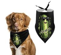 Funny Pickle Just Dill With It Bandanas for Dogs Triangle Pet Bibs Washable Dog/Cat Scarf Pets Accessories