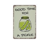 Funny Pickle Poster Funky Food Cute Kitchen Poster Creative Tin Signs Funny Novelty Metal Signs Home Bar Kitchen Coffee Man Cave Garage Wall Decor Art Tin Sign 8x12 Inch