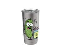 Funny Pickle Seeing Sliced Pickles Jar Design Stainless Steel Insulated Tumbler