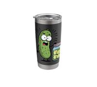 Funny Pickle Seeing Sliced Pickles Jar Design Stainless Steel Insulated Tumbler