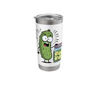 Funny Pickle Seeing Sliced Pickles Jar Design Stainless Steel Insulated Tumbler