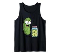 Funny Pickle Seeing Sliced Pickles Jar Design Tank Top