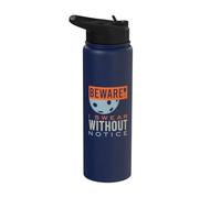 Funny Pickleball Beware I Swear Without Notice Stainless Steel Insulated Water Bottle