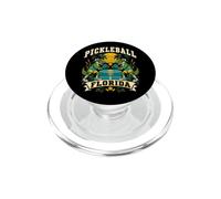 Funny Pickleball Florida Retro Alligator Sunset Design PopSockets PopGrip for MagSafe