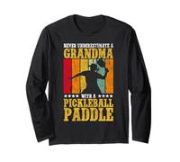 Funny Pickleball Grandpa Paddle Never Underestimate A Long Sleeve T-Shirt