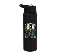 Funny Pickleball Great Minds Dink Alike Stainless Steel Insulated Water Bottle