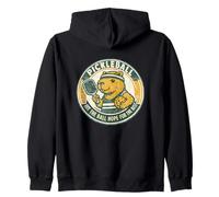 Funny Pickleball Hit the Ball Hope For the Best Capybara Zip Hoodie