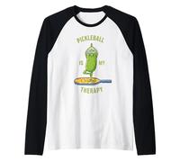 Funny Pickleball is My Therapy Paddle Tee Raglan Baseball Tee