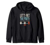 Funny Pickleball Let's Get the Party Started 0-0-2 Zip Hoodie
