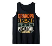 Funny Pickleball Paddle Grandpa Retro Vintage Grandpa is My Tank Top