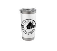Funny Pickleball Plays Well with Others Distressed Design Stainless Steel Insulated Tumbler
