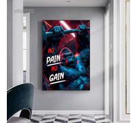 Funny Pictures Mural No Pain No Gain Gorilla Canvas Painting Motivational Prints Art Picture Home Decor 60x80cm frame
