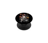 Funny Piebald Horse Pony Playing Drums Drummer Drumming PopSockets Adhesive PopGrip