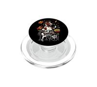 Funny Piebald Horse Pony Playing Drums Drummer Drumming PopSockets PopGrip for MagSafe