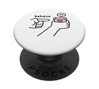 Funny Pig Behave No Stubborn Meme Farm Animal Cartoon PopSockets Adhesive PopGrip