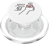 Funny Pig Behave No Stubborn Meme Farm Animal Cartoon PopSockets PopGrip for MagSafe