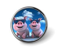 Funny Pig Brooch Pins Lapel Pins for Men Women Badge Button Cover Decorative Jewelry Charms for Hats Bags Backpacks Suits Shirts Scarves Clothing Accessories Banquet Wedding Gift