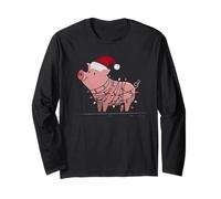 Funny Pig Christmas Graphics Animal Lights Lover Hog Swine Long Sleeve T-Shirt