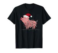 Funny Pig Christmas Graphics Animal Lights Lover Hog Swine T-Shirt