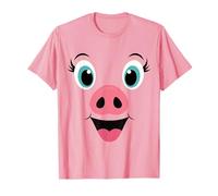 Funny Pig Face Pink Swine Halloween Costume T-Shirt