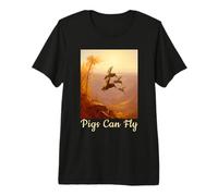Funny Pig Farmer Pigs Can Fly Saying Premium T-Shirt