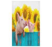 Funny Pig Flower Sunflowers Kitchen Towel Set of 6 Soft Hand Towel for Drying Dish Absorbant Tea Towel for Cooking Bathroom 18x28 Inch