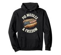 Funny Pig Missiles Freedom Hot Dog Patriotic Pullover Hoodie